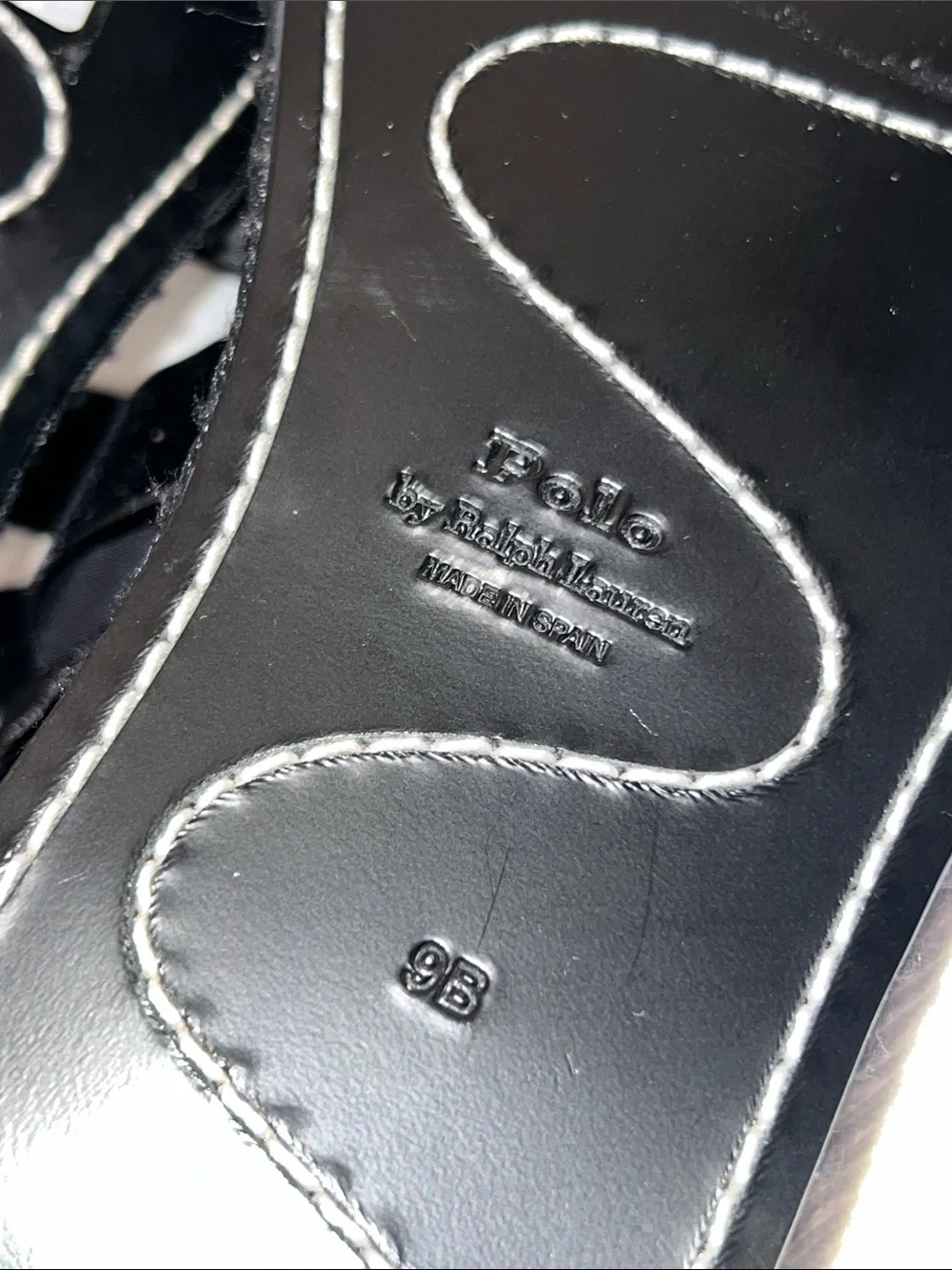 Polo Ralph Lauren Satin Lace-Up Espadrille Black Lace-Up Flats Size 9 - SB9
